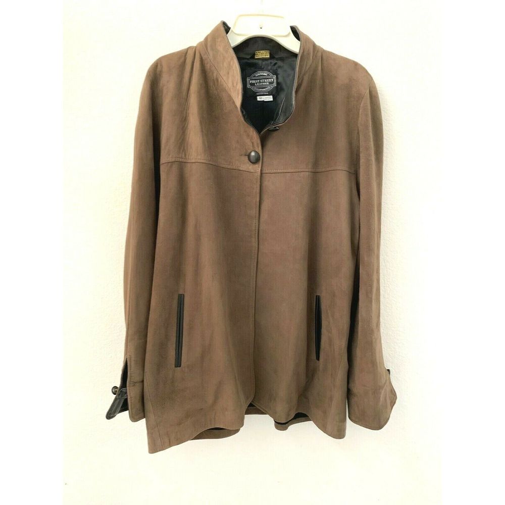 First Street Leather Solvang Suede Jacket Size 12